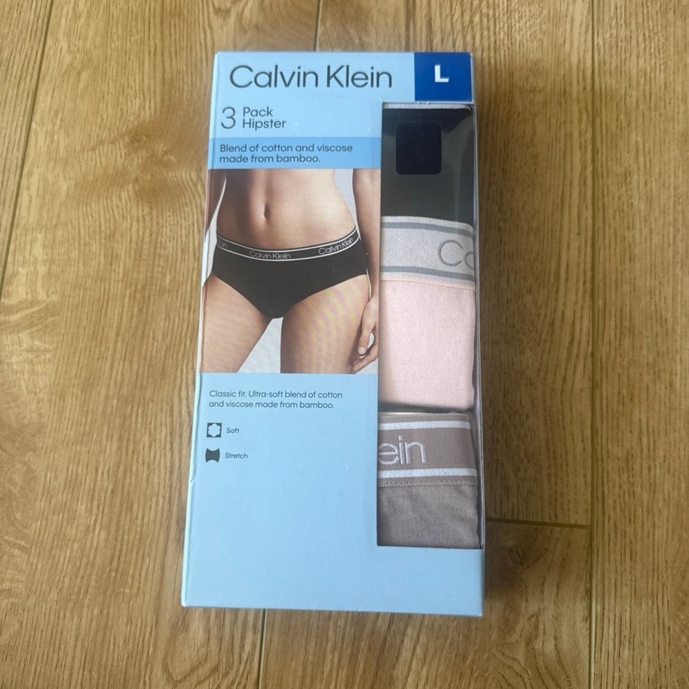 Calvin Klein Women’s Hipster Briefs 3-Pack - Black, Pink, Brown Large